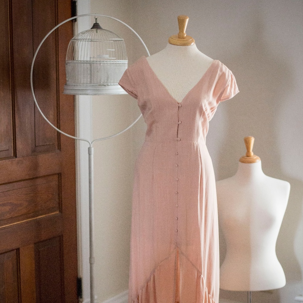 Pink Button Day Dress